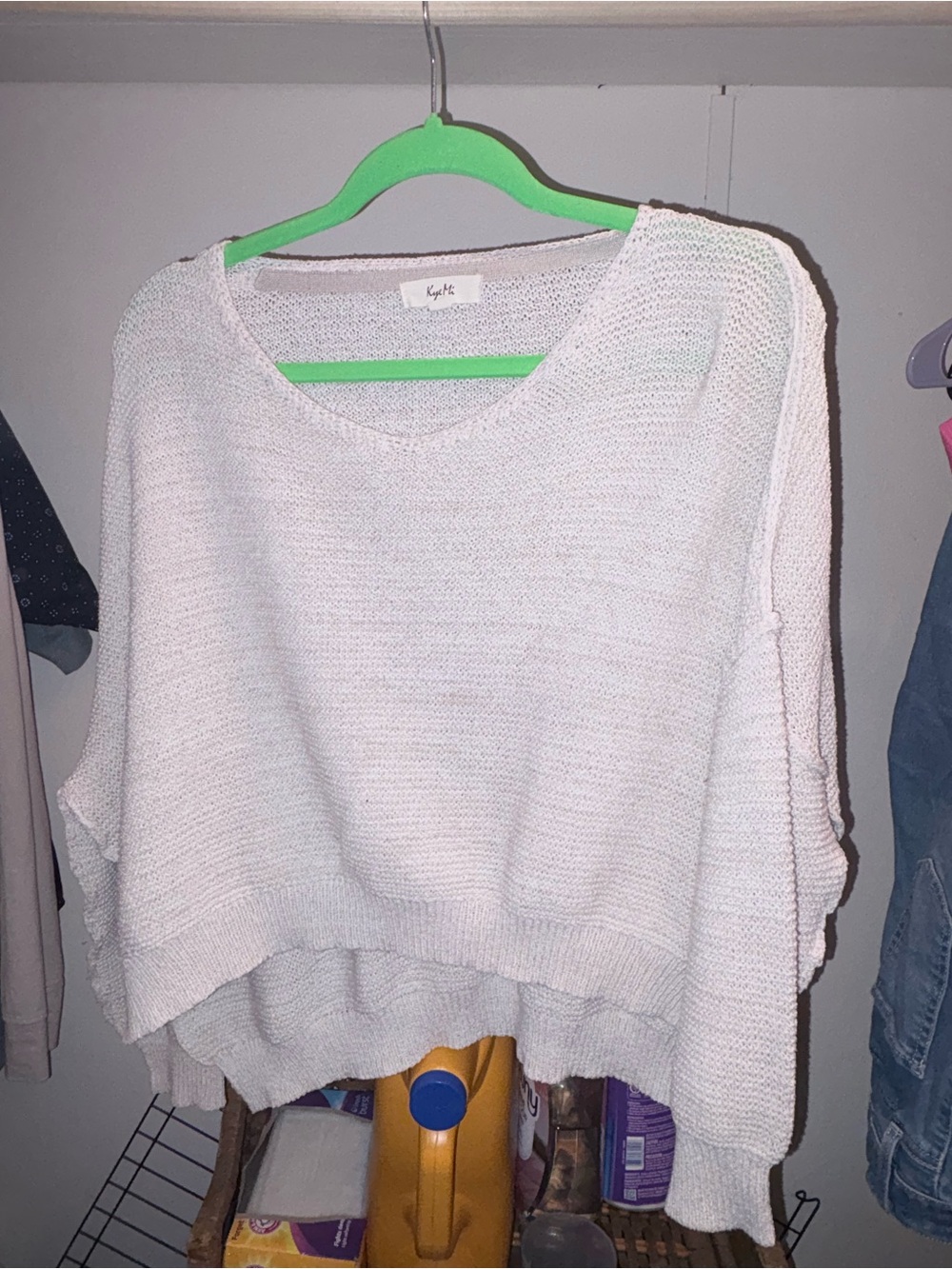 Source Unknown Light Blush Scoop Neck Boxy Knit Sweater